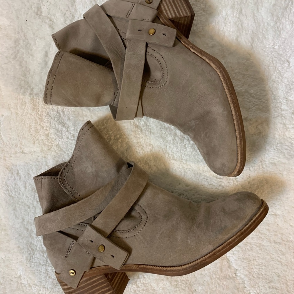 Gray Suede Ugg Ankle Boots